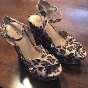 Cheetah print wedges